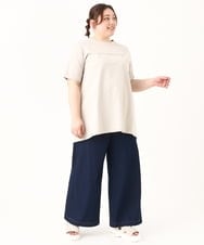 OLKEV20049 eur3(エウルキューブ) 【大きいサイズ】コットンロゴTシャツ ベージュ(82)