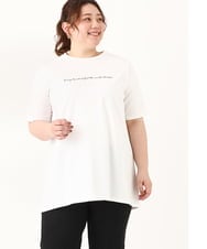 OLKEV20049 eur3(エウルキューブ) 【大きいサイズ】コットンロゴTシャツ ホワイト(90)