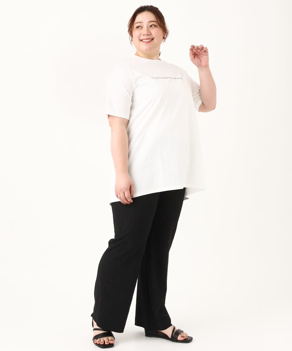 OLKEV20049 eur3(エウルキューブ) 【大きいサイズ】コットンロゴTシャツ ホワイト(90)