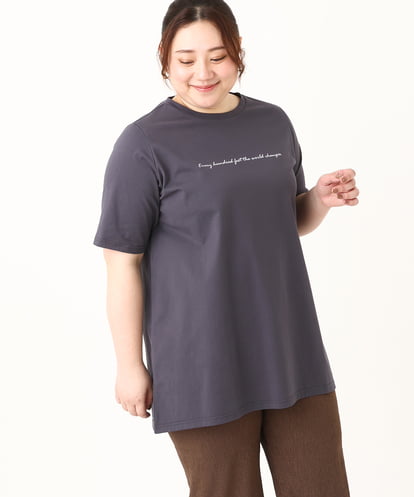OLKEV20049 eur3 【大きいサイズ】コットンロゴTシャツ