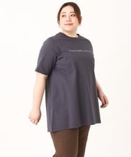 OLKEV20049 eur3(エウルキューブ) 【大きいサイズ】コットンロゴTシャツ ダークグレー(93)