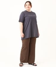 OLKEV20049 eur3(エウルキューブ) 【大きいサイズ】コットンロゴTシャツ ダークグレー(93)