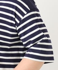 OLKFA15089 eur3(エウルキューブ) 【大きいサイズ】ボートネックボーダーカットソー ネイビー(57)