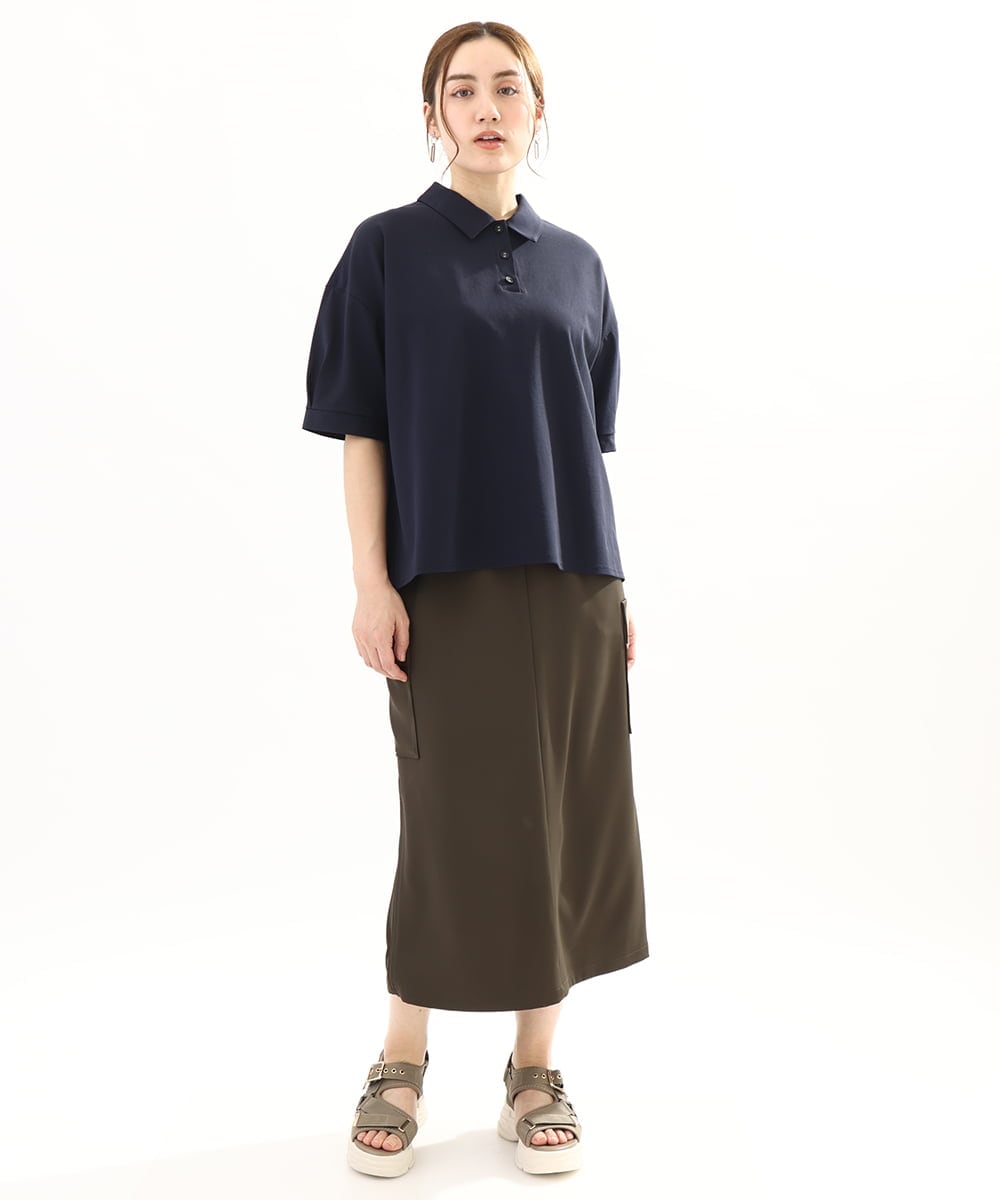 OLKFA16079 eur3(エウルキューブ) 【大きいサイズ】カノコ半袖ポロシャツ ネイビー(57)