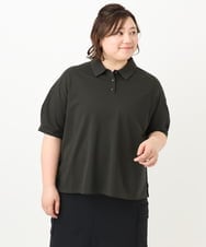 OLKFA16079 eur3(エウルキューブ) 【大きいサイズ】カノコ半袖ポロシャツ ダークグレー(93)