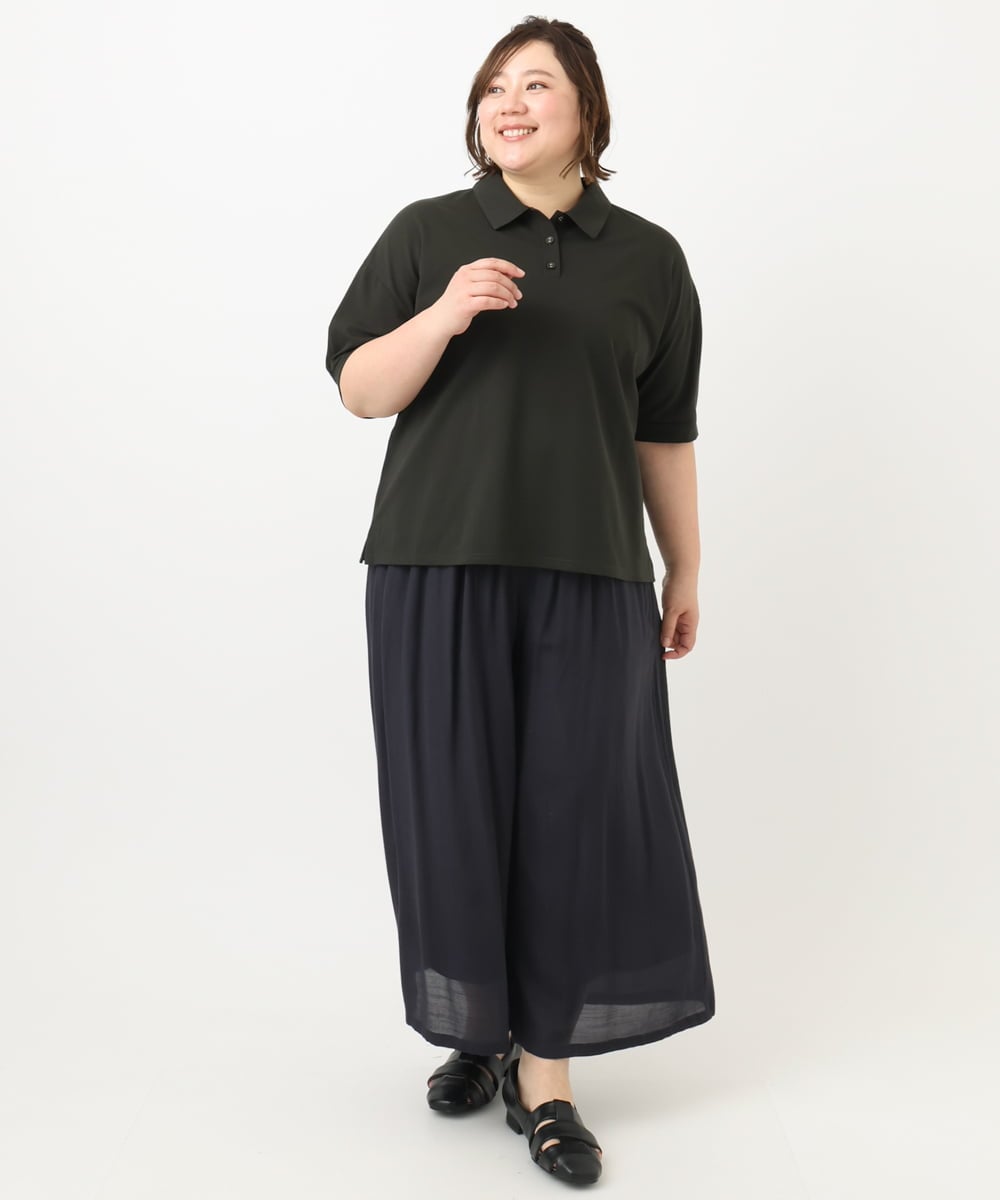 OLKFA16079 eur3(エウルキューブ) 【大きいサイズ】カノコ半袖ポロシャツ ダークグレー(93)