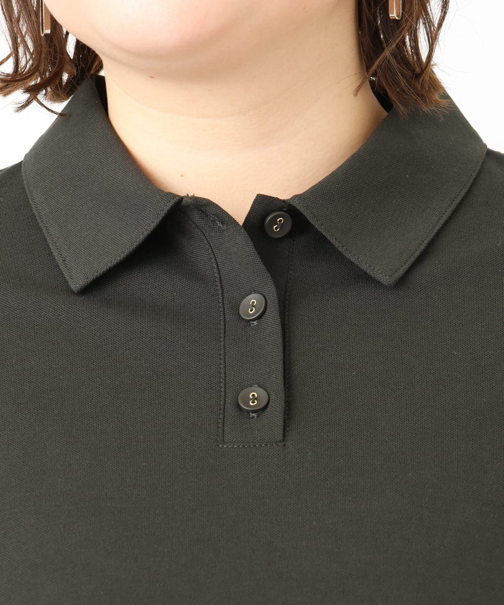 OLKFA16079 eur3(エウルキューブ) 【大きいサイズ】カノコ半袖ポロシャツ ダークグレー(93)