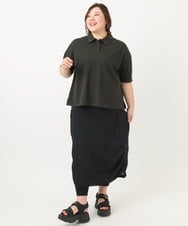 OLKFA16079 eur3(エウルキューブ) 【大きいサイズ】カノコ半袖ポロシャツ ダークグレー(93)