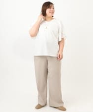 OLKFA17089 eur3(エウルキューブ) 【大きいサイズ】ラッフルスリーブカットソー ホワイト(90)