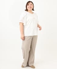 OLKFA17089 eur3(エウルキューブ) 【大きいサイズ】ラッフルスリーブカットソー ホワイト(90)