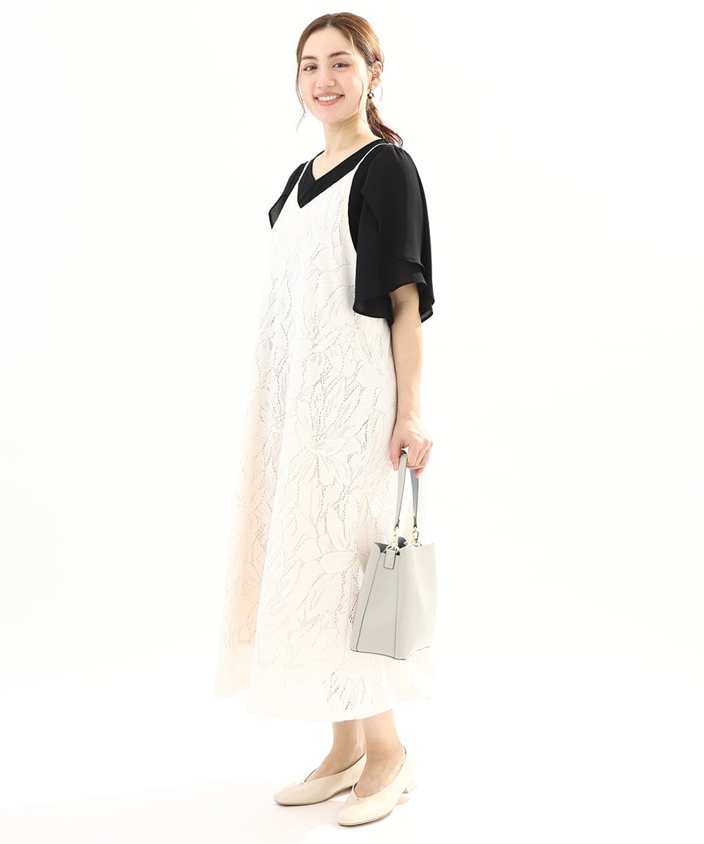 OLKFA17089 eur3(エウルキューブ) 【大きいサイズ】ラッフルスリーブカットソー ブラック(94)