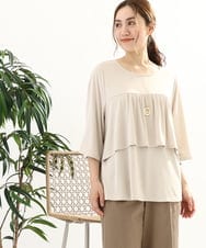 OLKFA19089 eur3(エウルキューブ) 【大きいサイズ】ティアードカットソー ベージュ(82)