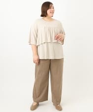 OLKFA19089 eur3(エウルキューブ) 【大きいサイズ】ティアードカットソー ベージュ(82)