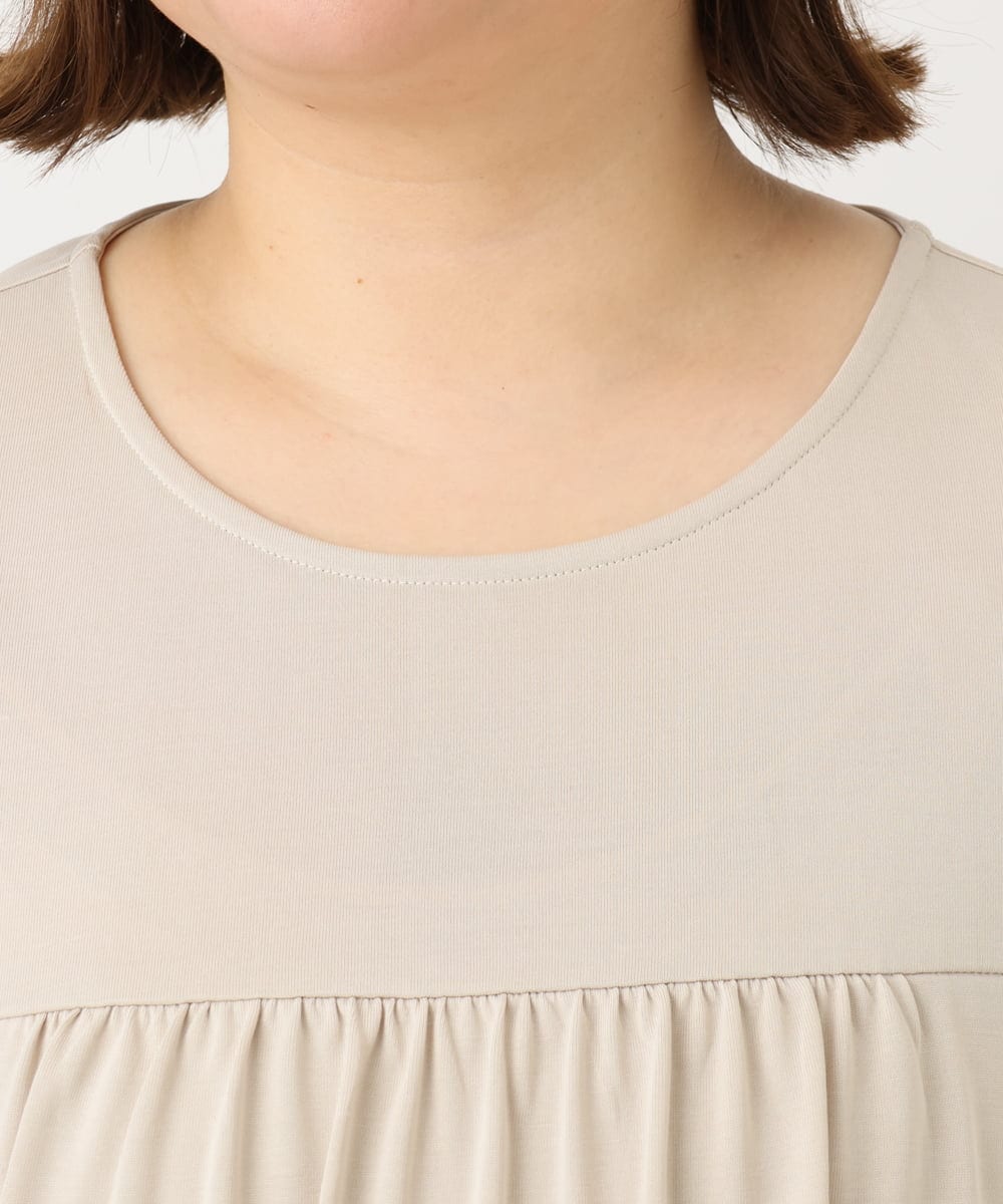 OLKFA19089 eur3(エウルキューブ) 【大きいサイズ】ティアードカットソー ベージュ(82)