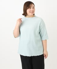 OLKFA32059 eur3(エウルキューブ) 【大きいサイズ】メローぽこぽこカットソー ライトグリーン(30)
