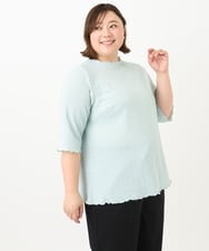 OLKFA32059 eur3(エウルキューブ) 【大きいサイズ】メローぽこぽこカットソー ライトグリーン(30)