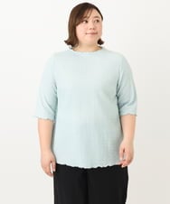 OLKFA32059 eur3(エウルキューブ) 【大きいサイズ】メローぽこぽこカットソー ライトグリーン(30)
