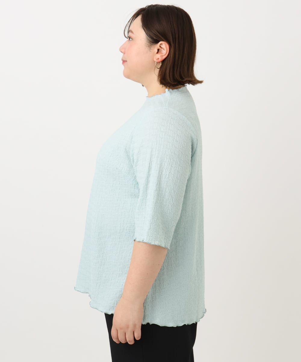 OLKFA32059 eur3(エウルキューブ) 【大きいサイズ】メローぽこぽこカットソー ライトグリーン(30)