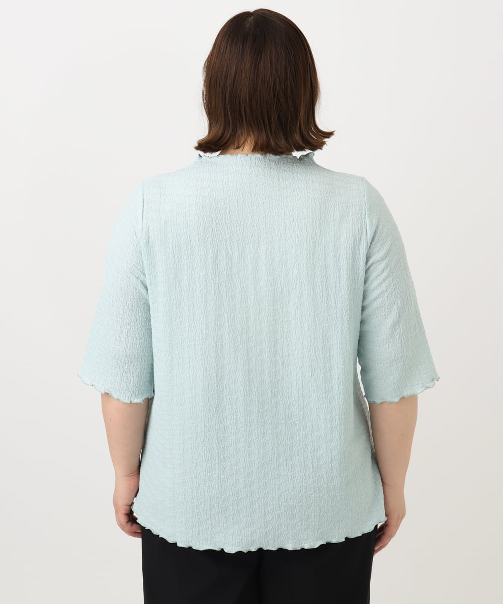 OLKFA32059 eur3(エウルキューブ) 【大きいサイズ】メローぽこぽこカットソー ライトグリーン(30)