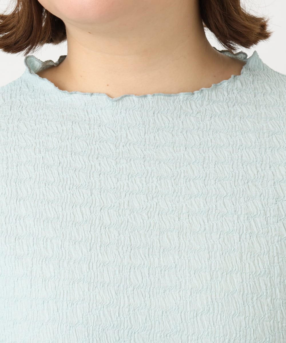 OLKFA32059 eur3(エウルキューブ) 【大きいサイズ】メローぽこぽこカットソー ライトグリーン(30)