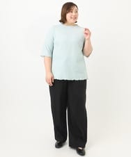 OLKFA32059 eur3(エウルキューブ) 【大きいサイズ】メローぽこぽこカットソー ライトグリーン(30)