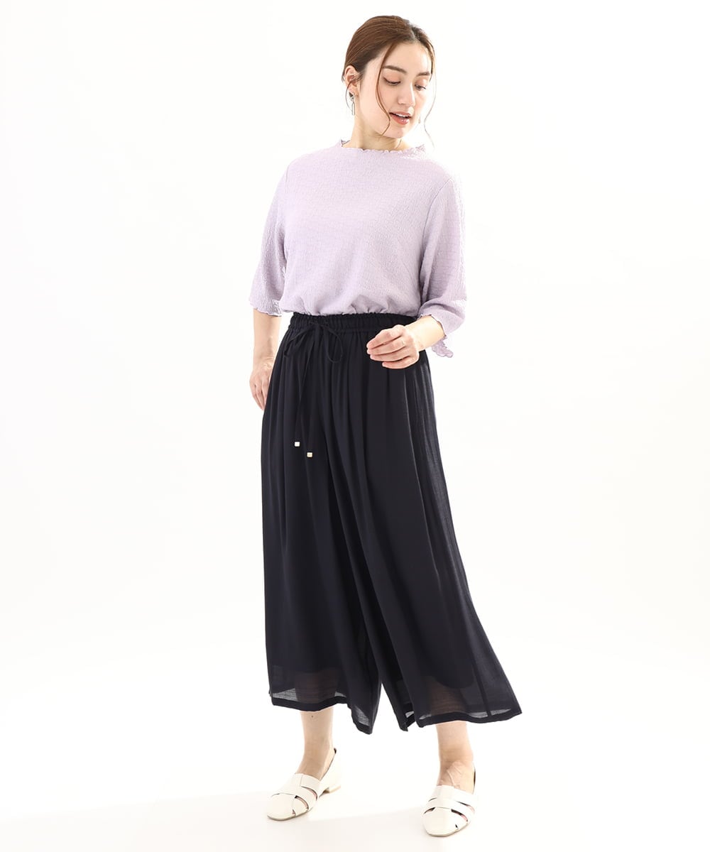 OLKFA32059 eur3(エウルキューブ) 【大きいサイズ】メローぽこぽこカットソー ラベンダー(60)（WEB限定カラー）
