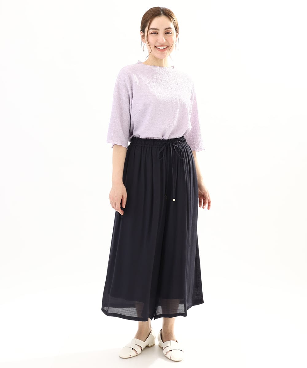 OLKFA32059 eur3(エウルキューブ) 【大きいサイズ】メローぽこぽこカットソー ラベンダー(60)（WEB限定カラー）
