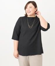 OLKFA32059 eur3(エウルキューブ) 【大きいサイズ】メローぽこぽこカットソー ブラック(94)