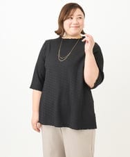 OLKFA32059 eur3(エウルキューブ) 【大きいサイズ】メローぽこぽこカットソー ブラック(94)