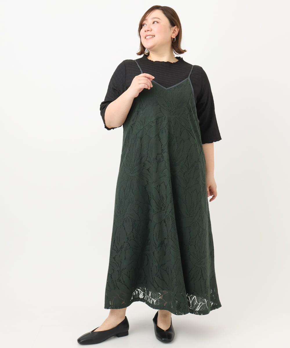 OLKFA32059 eur3(エウルキューブ) 【大きいサイズ】メローぽこぽこカットソー ブラック(94)
