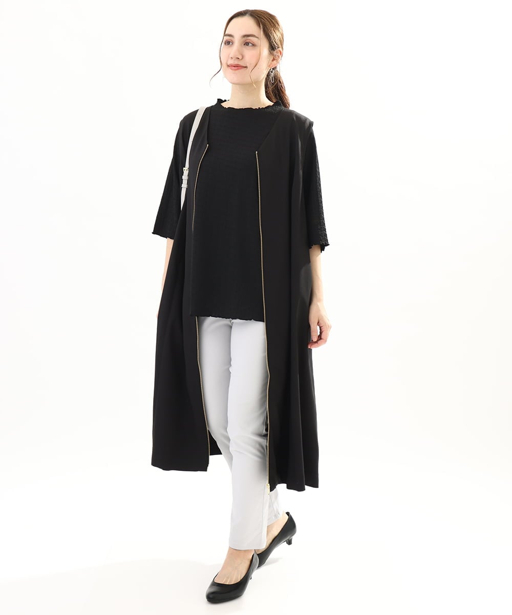 OLKFA32059 eur3(エウルキューブ) 【大きいサイズ】メローぽこぽこカットソー ブラック(94)
