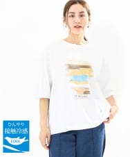 OLKFA36069 eur3(エウルキューブ) 【大きいサイズ】コットンプリントTシャツ ホワイト(90)