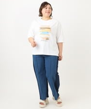 OLKFA36069 eur3(エウルキューブ) 【大きいサイズ】コットンプリントTシャツ ホワイト(90)