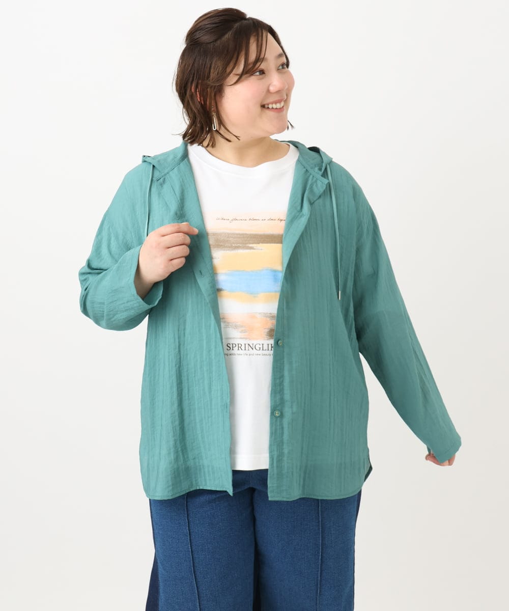 OLKFA36069 eur3(エウルキューブ) 【大きいサイズ】コットンプリントTシャツ ホワイト(90)