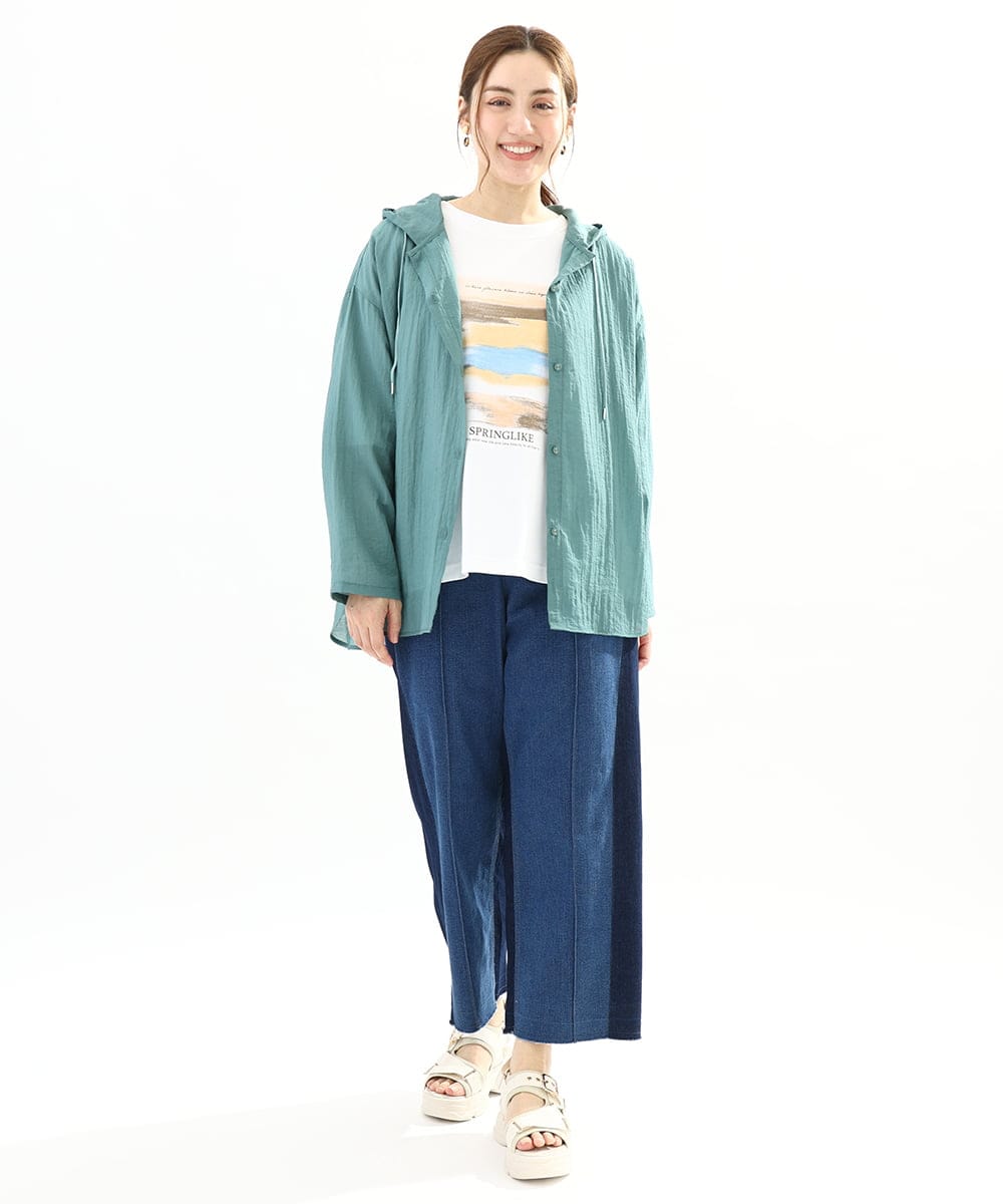 OLKFA36069 eur3(エウルキューブ) 【大きいサイズ】コットンプリントTシャツ ホワイト(90)