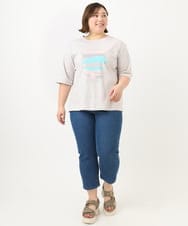 OLKFA36069 eur3(エウルキューブ) 【大きいサイズ】コットンプリントTシャツ ライトグレー(91)