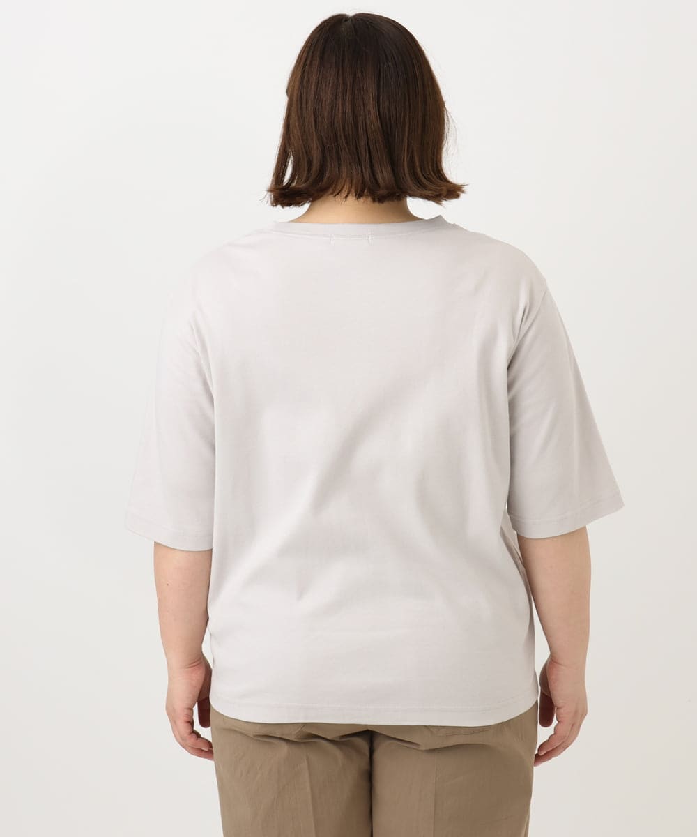 OLKFA36069 eur3(エウルキューブ) 【大きいサイズ】コットンプリントTシャツ ライトグレー(91)