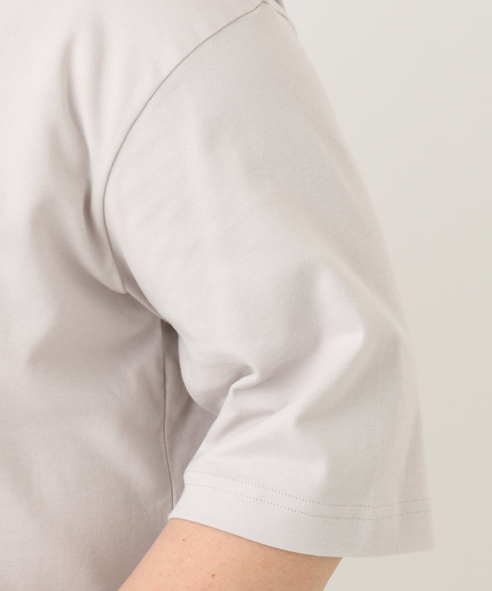 OLKFA36069 eur3(エウルキューブ) 【大きいサイズ】コットンプリントTシャツ ライトグレー(91)