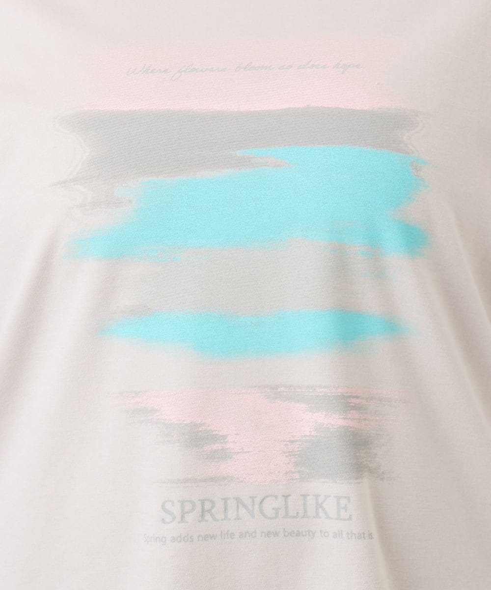 OLKFA36069 eur3(エウルキューブ) 【大きいサイズ】コットンプリントTシャツ ライトグレー(91)