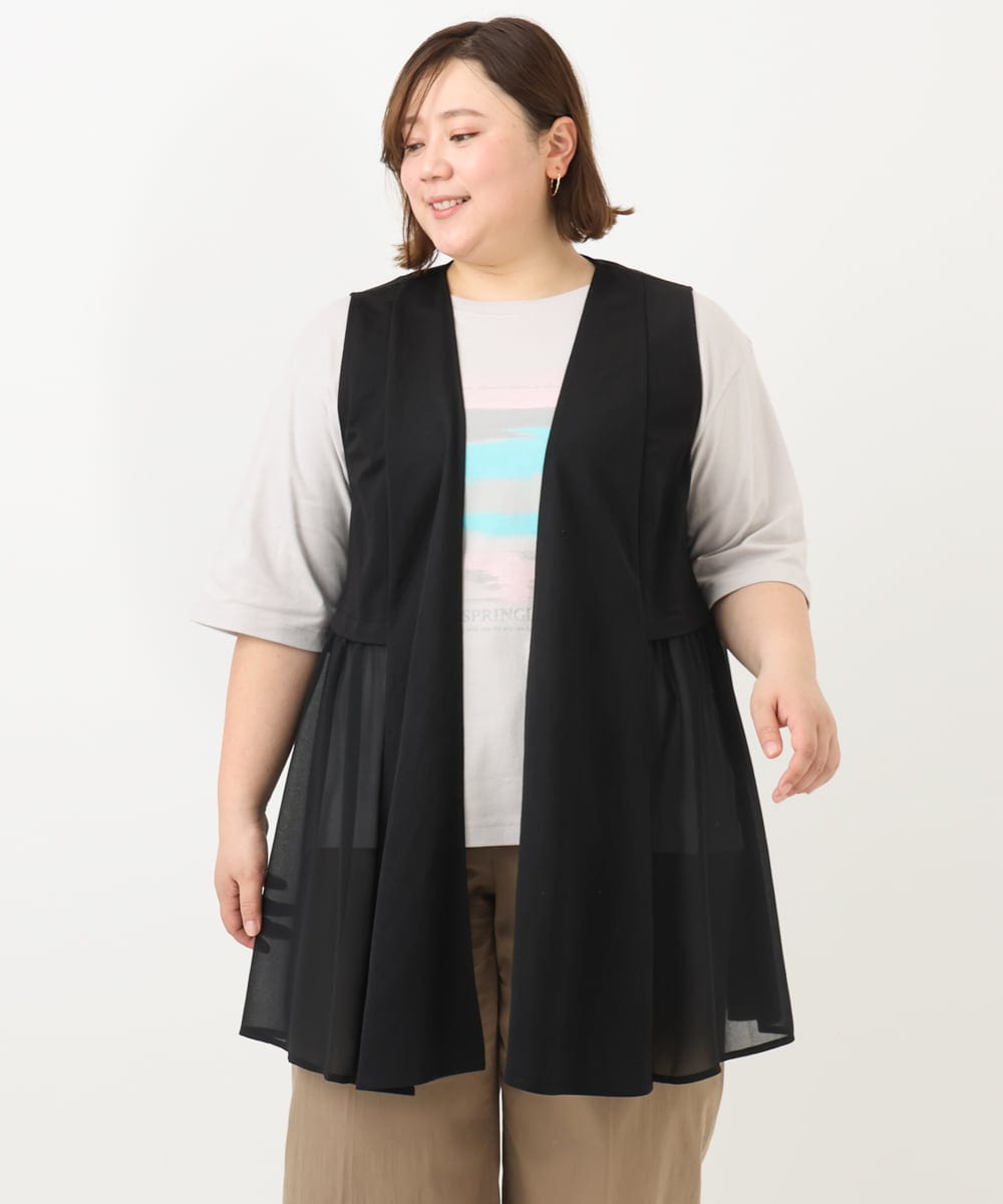 OLKFA36069 eur3(エウルキューブ) 【大きいサイズ】コットンプリントTシャツ ライトグレー(91)