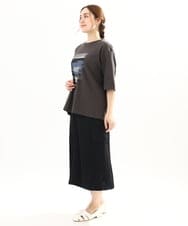 OLKFA36069 eur3(エウルキューブ) 【大きいサイズ】コットンプリントTシャツ ダークグレー(93)