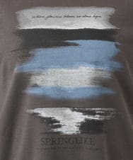 OLKFA36069 eur3(エウルキューブ) 【大きいサイズ】コットンプリントTシャツ ダークグレー(93)