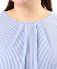 OLKFD04069 eur3(エウルキューブ) 【大きいサイズ】シャンブレーストライププカットソー ライトブルー