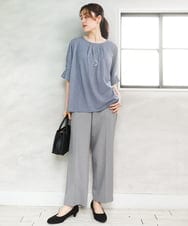 OLKFD04069 eur3(エウルキューブ) 【大きいサイズ】シャンブレーストライププカットソー ネイビー