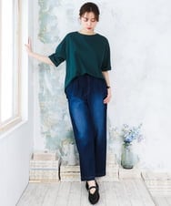 OLKFD12039 eur3(エウルキューブ) 【大きいサイズ/接触冷感/UVカット】ドロップショルダーコットンTシャツ ライトグリーン/WEB限定カラー