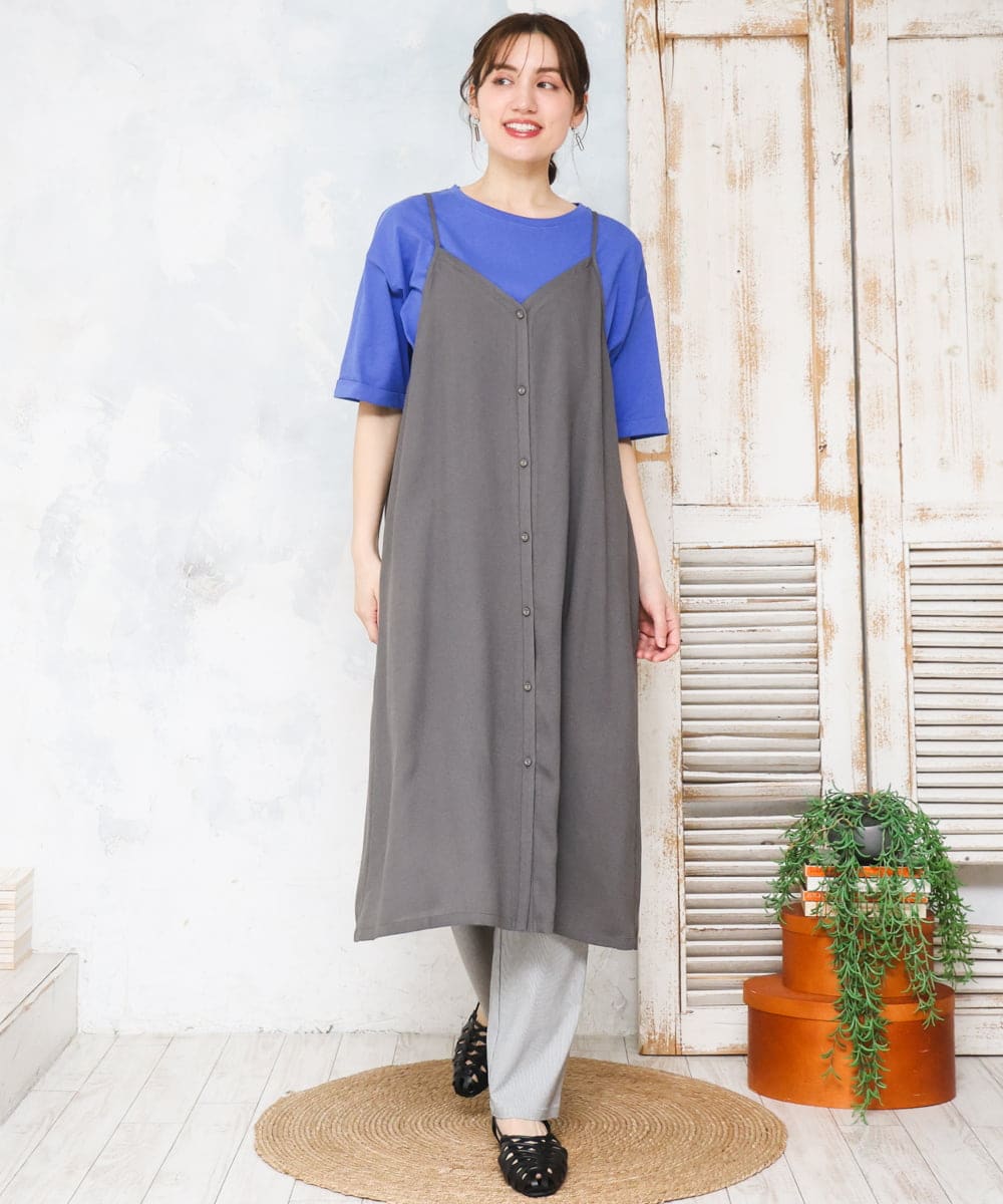 OLKFD12039 eur3(エウルキューブ) 【大きいサイズ/接触冷感/UVカット】ドロップショルダーコットンTシャツ ブルー