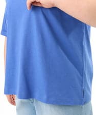 OLKFD12039 eur3(エウルキューブ) 【大きいサイズ/接触冷感/UVカット】ドロップショルダーコットンTシャツ ブルー