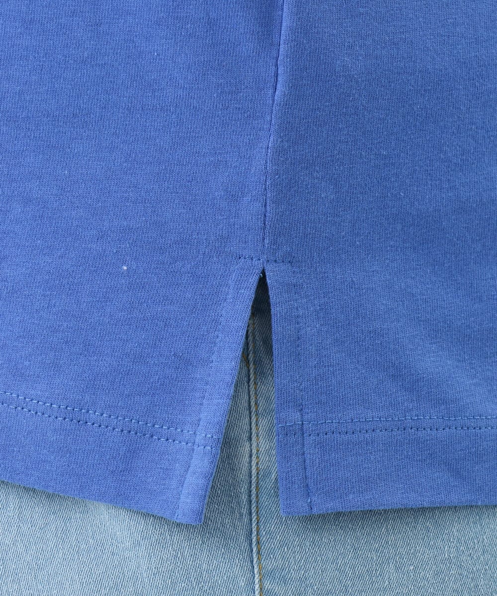 OLKFD12039 eur3(エウルキューブ) 【大きいサイズ/接触冷感/UVカット】ドロップショルダーコットンTシャツ ブルー