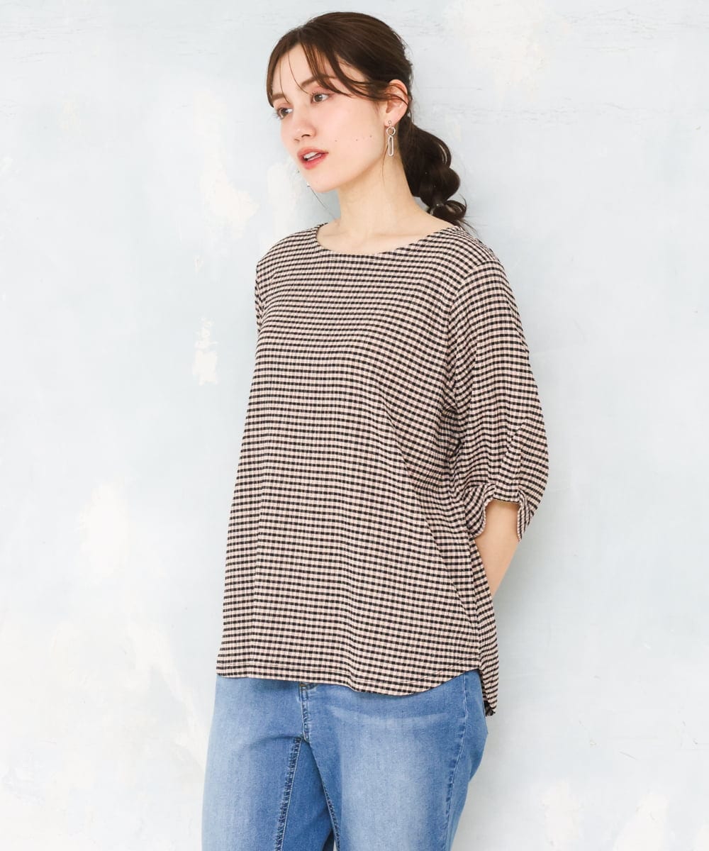 OLKFD17059 eur3(エウルキューブ) 【WEB先行販売】【大きいサイズ】カーブヘムカットソー ライトピンク