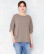 OLKFD17059 eur3(エウルキューブ) 【WEB先行販売】【大きいサイズ】カーブヘムカットソー ライトピンク